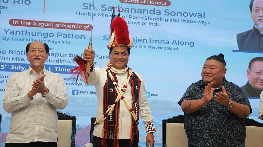 <div class="paragraphs"><p>Sarbananda Sonowal in Nagaland on Monday.  </p></div>